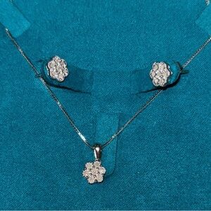 Effy 7 stone diamond necklace and earrings set